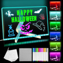 LED Acrylic Message Board, Light Up Acrylic Dry Erase Board with 7-Color Light, LED Note Board with Colors for Kids, Glow Memo Message Writing Board with Light, Drawing Stencils Set Included by TinyTreasures Baby Boutique