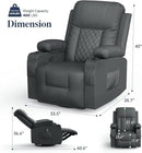 Recliner Chairs for Adults, Massage Rocker with Heated Modern Ergonomic Lounge 360 Degree Swivel Single Sofa Seat Living Room Lounge Recliners Gray by CozyNest Decor