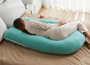 Momcozy U Shaped Pregnancy Pillows with Cotton Removable Cover, 57 Inch Full Body Pillow Maternity Support, Must Have for Pregnant Women, Tiffany Blue by TinyTreasures Baby Boutique