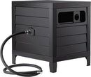 Metal Garden Hose Reel Deck box, Durable Steel Garden Hose Storage Box Cabinet, 150ft 5/8" Garden Hose Capacity. - Hose guide Manual Rewind, No-leak aluminum water connections by GreenHaven Gardens