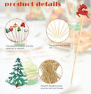 Christmas Cocktail Picks Toothpicks Fruit Dessert Sticks Food Sandwich Appetizer Charcuterie Skewers for Xmas Tree Snowman Elk Snowflake Christmas Decorations Themed Party Supplies, 5", 100 Count by CozyNest Decor
