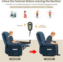 Oversized Power Recliner Chair 350lb with Hidable Cup Holders, Extra Wide Large Big Electric Recliner Chair with Lumbar Support Pillow Nursery Chair Living Room (Power, BLUE-6001) by CozyNest Decor