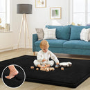 Baby Play Mat 1.2" Thick Memory Foam Nursery Rug Area Rug, 4’11” X 3’28” Yoga Mat Playmat Crawling Mat for Baby,Toddlers, Infants, Kids,Floor Mat Tatami Mat for Living Room(Black) by TinyTreasures Baby Boutique