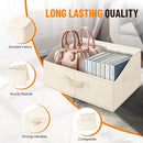 Criusia Closet Organizers Bins 4 Pack - Large Closet Shelf Organizer with Handles - Fabric Trapezoid Home Organization and Storage Baskets for Organizing Clothes Toy Blanket Towel Purse Hats by TinyTreasures Baby Boutique