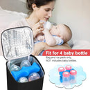 Accmor Breastmilk Cooler Bag with Ice Pack, Baby Bottle Cooler Bags, Insulated Bottle Cooler Tote Bags On The Go, Fits 4 Large 8oz Bottles, for Nursing Mom Daycare Travel, Black by TinyTreasures Baby Boutique