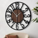 LEIKE 32" Oversized Large Wall Clocks,Silent,Non Ticking,Battery Operated Modern Round Big Wood Decorative Metal Wall Clock for Living Room, Bedroom,Kitchen,Farmhouse,Office Decor - Black,32 Inch by CozyNest Decor
