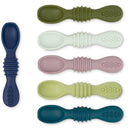 Simka Rose Silicone Baby Spoons Self Feeding (6 Pack)- First Stage Infant Spoons for Babies & Toddlers- Baby Led Weaning Shallow Spoons- Easy on Gums- 6 Months+ -Dishwasher Microwave Safe by TinyTreasures Baby Boutique