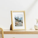 Vittanly 8.5x11 Picture Frames Set of 9, Shatter Resistant Plexiglass, Display 6x8 Pictures with Mat or 8.5x11 without Mat, Photo Frames for Wall or Tabletop, Engineered Wood, OAK by CozyNest Decor
