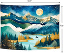 Delur Mountain Tapestry Boho Moon Stars Starry Night Tapestry Wall Hanging Forest Tree Nature Landscape Psychedelic Headboard for Bedroom Living Room Home Decor (70.8" x 92.5") by CozyNest Decor