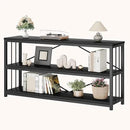 LVB Black Entryway Table, Modern Narrow Console for Hallway, Industrial Farmhouse Foyer Table with Storage Shelves, 63 Inch by CozyNest Decor