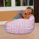 Posh Creations Bean Bag Chair for Kids, Teens, and Adults Includes Removable and Machine Washable Cover, Canvas Roses Pink, 27in - Medium by TinyTreasures Baby Boutique