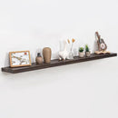 55 Inch Floating Shelves for Wall, Elm Wood Floating Shelves for Home Décor, Wall-Mounted Display Shelves with Heavy-Duty Bracket, Live Edge Long Floating Shelf for Kitchen, Living Room, Walnut by CozyNest Decor