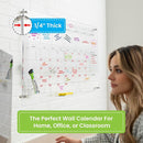 Acrylic Calendar for Wall - 24x18” Wall Calendar, Dry Erase Calender, Clear Calendar for Wall, Includes Magnetic Pen, Tray Holders, 4 Markers and 1 Eraser by TinyTreasures Baby Boutique