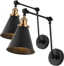 JONATHAN Y JYL7462A-SET2 Rover 7" Farmhouse Industrial Adjustable Arm Metal LED Wall Sconce Rustic Bohemian 2700K 4W Bulb for Entryway Lobby Kitchen Bathroom Bedroom Hallway, Black (Set of 2) by CozyNest Decor