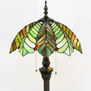 Tiffany Floor Lamp Stained Glass Lamp Standing Reading Light 16x16x70 Inch for Living Room (Amber Green Beach Coconut Tree Style) by CozyNest Decor