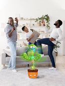 Talking Cactus Toy with LED 120 English Songs, Singing Cactus Dancing Musical Toy, Tummy Time Toys Baby Mimicking Repeats What You Say (Audio Recording & Retelling) Boys Girls Interactive Gift by TinyTreasures Baby Boutique