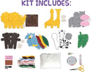 Peachy Keen Crafts Kids Sewing Kit, Learn to Sew for Ages 8-12, Beginner Felt Craft Kit, Make 6 Fun Stuffed Animals and A Pin Cushion, Teach Basic Stitches by TinyTreasures Baby Boutique