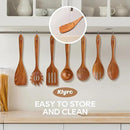 Kitchen Utensils Set, 7 Piece Premium Cooking Utensils Set, Durable Non-Stick Wooden Spoons for Cooking, Kitchen Essentials for New Home by CozyNest Decor