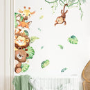 Tanlaby Jungle Animals Wall Stickers Cartoon Safari Animal Wall Decals Fox Bear Lion Monkey Tropical Leaves Art Decor for Baby Nursery Kids Playroom Bedroom by TinyTreasures Baby Boutique