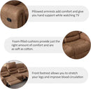 CANMOV Faux Leather Manual Recliner Sofa Set, Manual Recliner Chair, Reclining Loveseat and 3-Seat Sofa for Living Room,Bedroom Furniture, Office,Nut Brown by CozyNest Decor