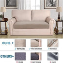H.VERSAILTEX Super Stretch Individual Seat Cushion Covers Sofa Covers Couch Cushion Covers Slipcover Sets Thick Jacquard Textured Twill Fabric (1 Piece Loveseat Cushion Cover, Sand) by CozyNest Decor