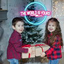 The World Is Yours Neon Sign, Carved Planet The World Is Yours LED Neon Light Lamp for Wall Decor, Light Up Signs for Office Wedding Man Cave Game Room Bedroom Birthday Gift by GreenHaven Gardens