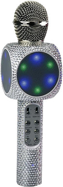 Sing-Along Bling Bluetooth Karaoke Microphone and Bluetooth Stereo Speaker All-in-One (Silver Bling) by TinyTreasures Baby Boutique