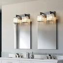 Modern Bathroom Vanity Light 2-Lights Black Crystal Bathroom Wall Light Vanity Light Fixtures，12.59-inch Modern Minimalist Design by CozyNest Decor