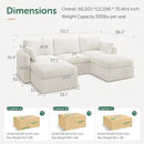 HONBAY Sectional Couch with Storage Seats, Modular Sectional Sofa with Storage Ottoman, U Shaped Sectional Couches for Living Room,Beige by CozyNest Decor
