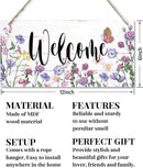 Welcome Decor Sign, Hanging Wood Sign Home Decorative, Printed Wood Wall Art Sign, Flower Welcome Sign, Yard Garden Welcome Sign, Porch Decor Sign, Farmhouse Front Door Decor Sign 12 * 6inch by CozyNest Decor