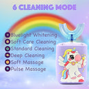 Kids Electric Toothbrush, U Shaped Toothbrush Kids Sonic Automatic Brush with Cup 5 Brush Head 6 Sonic Clean Modes IPX7 Waterproof Unicorn Design Rechargeable Smart Timer for Children 8-14 by TinyTreasures Baby Boutique