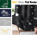 Vangao Kids Curtains Black Blackout Dinosaur Curtains for Boys Kids Nursery Girls Room Silver Dino Foil Print Thermal Insulated Drapes Grommet Top Window Treatments 63 Inches Length 2 Panels by TinyTreasures Baby Boutique