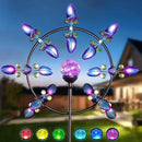 Large Solar Wind Spinners for Yard Art Garden-67 Inch 360° Metal Wind Sculptures Outdoor Clearance Kinetic Windmills with Multi Color Led Glass Ball by CozyNest Decor