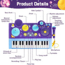 Mostop Toddler Musical Toys 5 in 1 Piano Keyboard Xylophone Drum with Microphone, DJ Table Instruments Learning Toys with Lights for Boys Girls Age 2-5, Kids Piano Drum Set Christmas Birthday Gift by TinyTreasures Baby Boutique