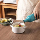 Sweejar Large Olive Oil Dispenser Bottle with Spout, 24 Oz Ceramic Oil Dispenser for Kitchen, Relief Opaque Oil Cruet, Oil Container for Cooking, EVOO, Avocado Oil, Vinegar, Pack of 1 (Gradient Blue) by CozyNest Decor