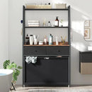 Laundry Hamper Laundry Basket with 3 Section Pull-Out Rolling Bags & 2-Tier Storage Shelf, Laundry Sorter for Organization and Storage with 2 Drawers for Laundry Room, Bathroom by CozyNest Decor