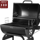 Charcoal Grill Outdoor BBQ Grill, Barrel Charcoal Grills with Side Table, with Nearly 500 Sq.In. Cooking Grid Area, Outdoor Backyard Camping Picnics, Patio and Parties, Black by GreenHaven Gardens