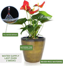 Dexceder 18x17 Self Watering Planter with Wheels Indoor Outdoor, Inner Pot Design, Thickened Large Floor Standing Flower Plant Pot with Water Level Indicator (Yellow Brown Gradient) by CozyNest Decor