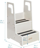 ECR4Kids Reach-Up Step Stool with Handles, Kids Furniture, White Wash by TinyTreasures Baby Boutique