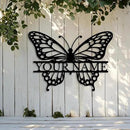 Custom Butterfly Metal Sign,Personalized Butterfly House Number Signs,Personalized Gardener Name Sign,Garden Patio Wall Decor (Style-1) by GreenHaven Gardens