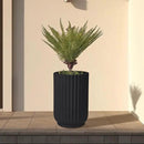 Classic Roman Column Style Planter | 20" Tall | Black & White Options | Ideal for Entrance & Living Room Corner | Durable Fiberglass Composite by CozyNest Decor