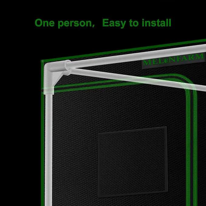 MELONFARM 2x2 Grow Tent, 24"x24"x48'' High Reflective 600D Diamond Mylar Canvas with Observation Window and Floor Tray for Hydroponic Indoor Plant Growing, photo 6 of 9