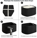 Large Storage Baskets for Organizing Shelves, Woven Cotton Rope Bins for Baby Nursery Organization, Book Toy Towel Organizer, 17"x13"x9.5", 3 Packs, Black by TinyTreasures Baby Boutique