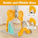 Costzon Toddler Basketball Hoop, 4-in-1 Kids Sports Activity Center with Rim, Soccer Goal, Golf, Ring Toss, Height Adjustable Kids Basketball Hoop with Fillable Base for Indoor Outdoor (Yellow Deer) by TinyTreasures Baby Boutique