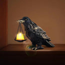 Raven Gothic Home Decor Fake Crow Light Holder Raven Lamp Tealight Candle Holder Resin Raven Statue Wearing Gold by CozyNest Decor