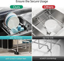 GSlife Stainless Steel Dish Drying Rack - Capacity Expandable in Sink Dish Drainer with Silicone Mat, Over Sink Dish Rack with Utensil Holder for Kitchen Counter, Large Capacity, Silver by CozyNest Decor