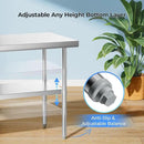 NUUK Stainless Steel Work Table 24 x 36 Inches Heavy Duty Commercial Workstation Adjustable Height Kitchen Food Prep Worktable for Restaurant, Home and Hotel by CozyNest Decor