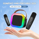 【2025 Newest】 Mini Karaoke Machine for Kids Girls & Boys - Portable Bluetooth Speaker with 2 Wireless Microphones - Kids Birthday Gifts for Ages 4-10 - Kids' Instrument Accessories - Black by TinyTreasures Baby Boutique