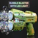 Jasny 2 Pack Bubble Guns for Kids, LED Light Up Rechargeable Bubbles Machine Blower with 2 Bottles Refill Solution for Toddlers 4-8, Wedding Birthday Gift by TinyTreasures Baby Boutique