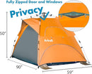 Beach Tent Pop Up Beach Sun Shade Tent with UPF 50+ UV Protection, Removable Floor Zippered Privacy & Ventilation Sun Shelter Family 3 to 4 Person by TinyTreasures Baby Boutique